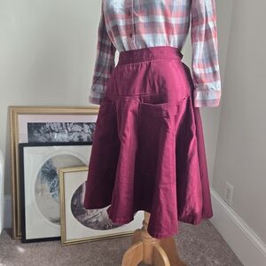 J. Peterman Burgundy A-Line Skirt